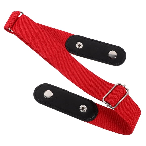 ROSENICE Men's Belt Red Pu Leather Invisible Elastic Adjustable Comfortable Versatile 1Pcs for Everyday Use