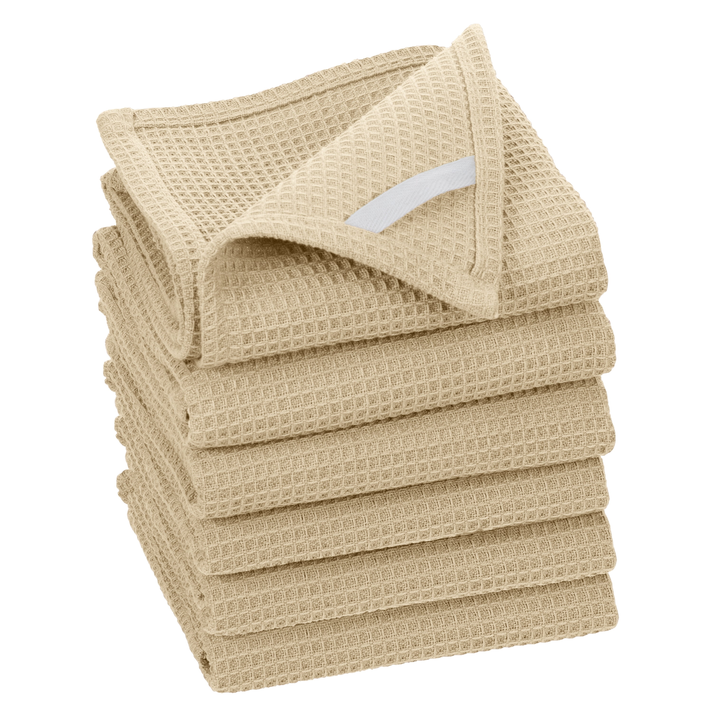 Fabstyles Broadway Waffle 4 Piece Kitchen Towel 100% Cotton, 28" x 18"