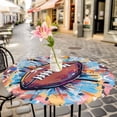 thumbnail image 3 of Rugby Brilliant Color Elastic Fitted Round Table Cover Sport Style Waterproof Outdoor Tablecloth for Holiday Party, Picnic, Patio & Dining Fits Tables Up to 45"-54", 3 of 8