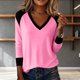 thumbnail image 5 of mfyjkho Tops Para Mujer, Camiseta Holgada Informal De Manga Larga Con Cuello En V Y Estampado De Moda Para Mujer Tops Para Mujer S, 5 of 6