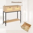 thumbnail image 3 of Gymax Console Table Entryway Table Long Sofa Side Table w/ Open Shelf & Rattan Drawers, 3 of 9