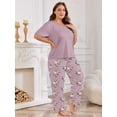 thumbnail image 2 of PinkBeautiM Women Plus Size Pajamas Set V Neck Prints Pjs Sleepwear with Pockets, 2 of 6