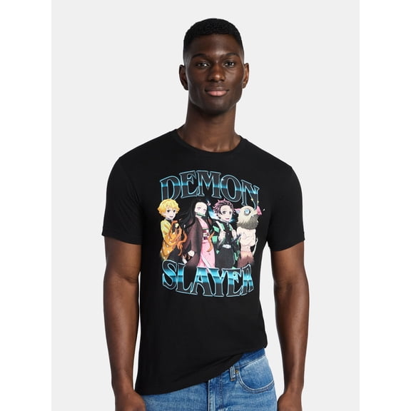 Demon Slayer Men's and Big Men's Graphic Tee with Short Sleeves, Sizes S-3XL