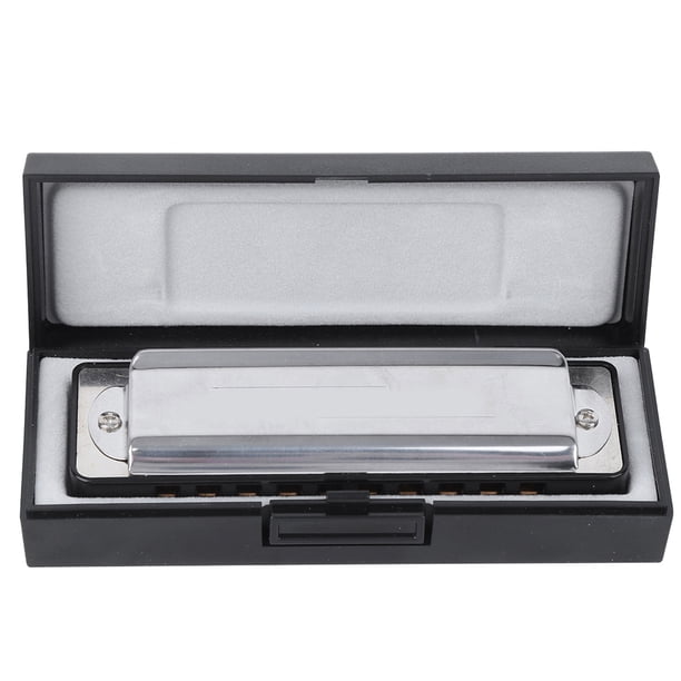 Armónica de Blues, órgano bucal de 10 orificios, llave Eb, peine de resina ABS, regalos para principiantes, profesional (negro)