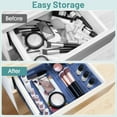 thumbnail image 4 of Clear Plastic Drawer Organizer Set, 4 Sizes Desk Drawer Divider Organizers and Storage Bins for Makeup, Jewelry, Gadgets for Kitchen, Bedroom, Bathroom, Office, 4 of 6