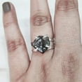 thumbnail image 4 of Natural Smoky Quartz Ring, Rough Quartz Gemstone Ring, Birthstone, Hammered 2 Band, 925 Sterling Silver, Womens Ring, Christmas, Thanksgiving, Handmade, Statement Jewelry, Rough Gemstone Jewelry, 4 of 5