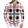 thumbnail image 2 of LTTVQM Mens Button Shirts Plaid Graphic Loose Fit T Shirts Soft Long Sleeve Tunic Tops Collar Summer Trendy Clothes White XL, 2 of 8