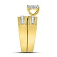 thumbnail image 3 of 10K Yellow Gold His Hers Round Dia. Cluster Matching Wedding Set 3/4ctw, Women's Size: 5-10, Mens Size: 7-13, 3 of 4