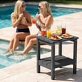thumbnail image 6 of FUNDAZE HDPE 2-Layer End Table for Living Room, Outdoor Side Table, Patio Small End Table, Gray, 6 of 12