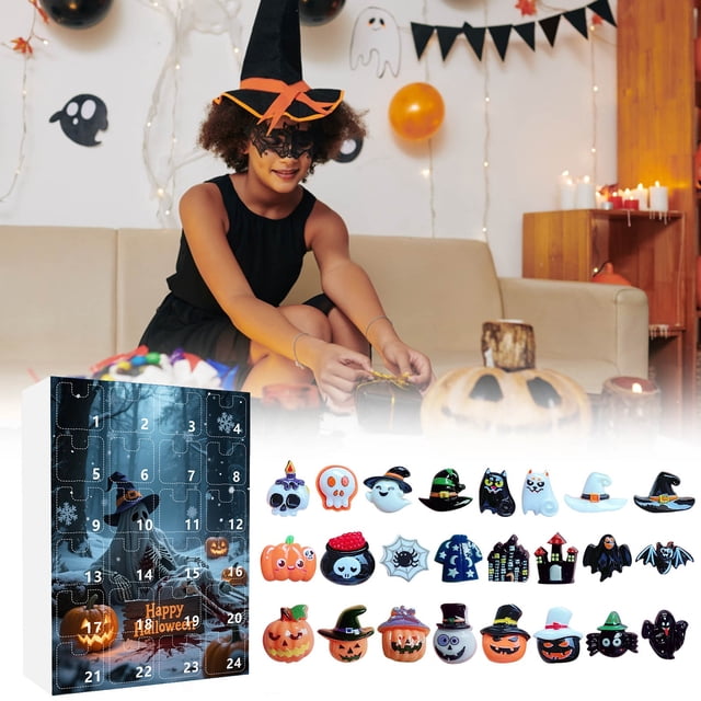 3D Halloween DIY Resin Flatback Accessories Countdown Calendar Set Decorations For Phone For Hair Clip For Jewelry Making For Picture Frame (24pcs)