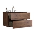 thumbnail image 3 of Walnut Bathroom Vanity with Ceramic Sink 20% More Storage and Eco - friendly E1 Boards, 3 of 5