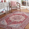 thumbnail image 4 of SAFAVIEH Tucson Martha Traditional Machine Washable Area Rug, 5' x 8', Red/Pink, 4 of 15