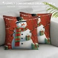 thumbnail image 3 of Pratyus Snowman Pillow Cushion Covers Winter Style Zipper Closure 1PC Home Decor for Sofa Couch Bedroom Car 18x18in, 3 of 5