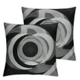 thumbnail image 2 of Acheng  Circle Geometry Reversible Throw Pillow Covers Geometric Square Cushion Covers Set of 2 for Decor Stripe Line Pillow Covers Home Decor Modern Art Grey Black White, 2 of 6