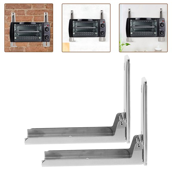 Homoyoyo Retractable Stainless Steel Microwave Bracket for Kitchen Storage and Organization, 1 Set
