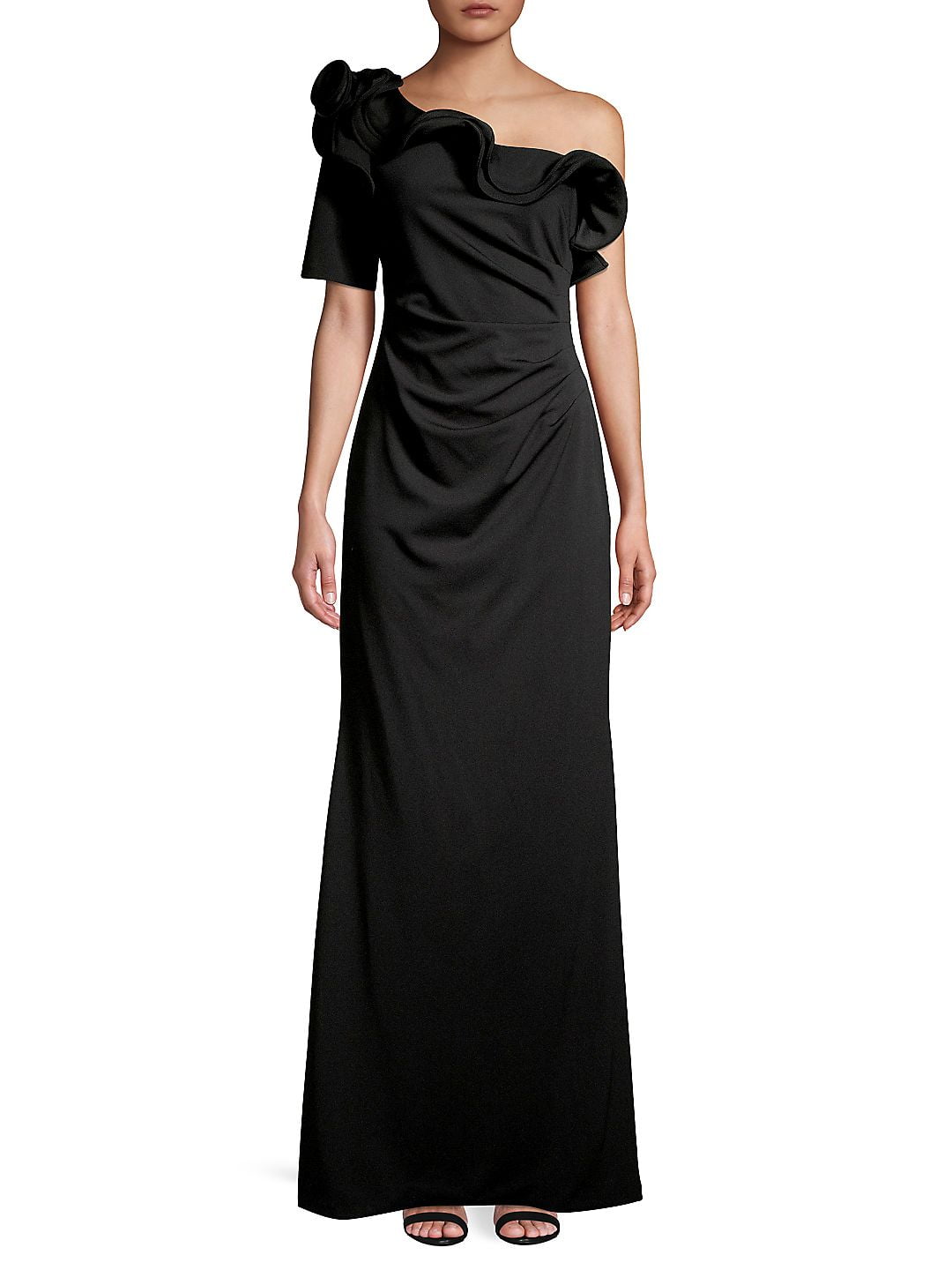 adrianna papell draped gown