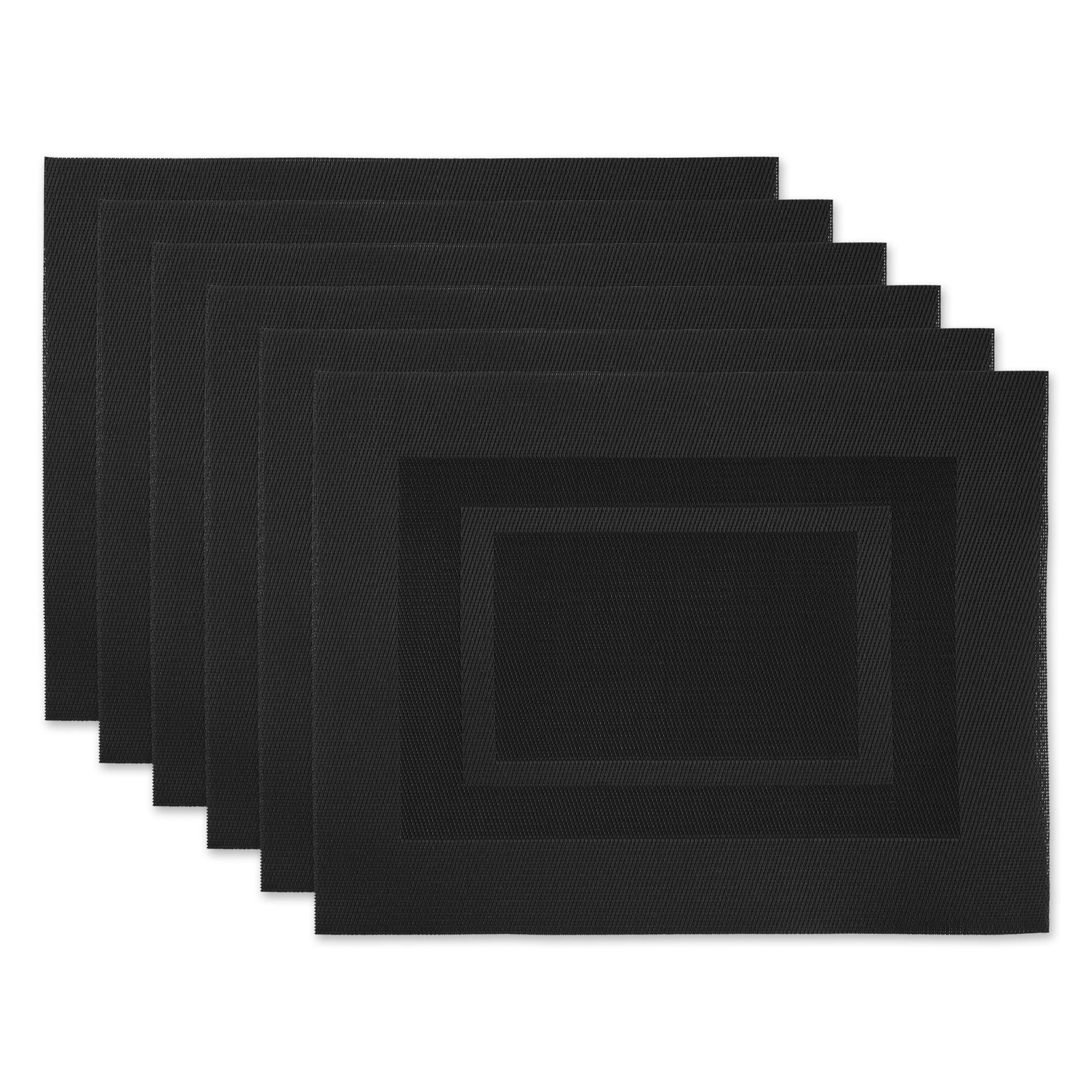Black Pvc Doubleframe Placemat (Set of 6)