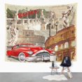 thumbnail image 2 of ZEALGNED Car Rome Vintage Italy Collage Italian Travel Retro Tourism Automobile Wall Art Hanging Tapestry Home Decor for Living Room Bedroom Dorm 60x80 inch, 2 of 2