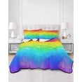 thumbnail image 3 of Rainbow Oil Painting Queen Size Down Alternative Comforter, Lightweight Comforter Quilt Bedding Set with Pillow Shams Watercolor Colorful Abstract Art All Seasons Bed Comforter Duvet Insert 90"x96", 3 of 7