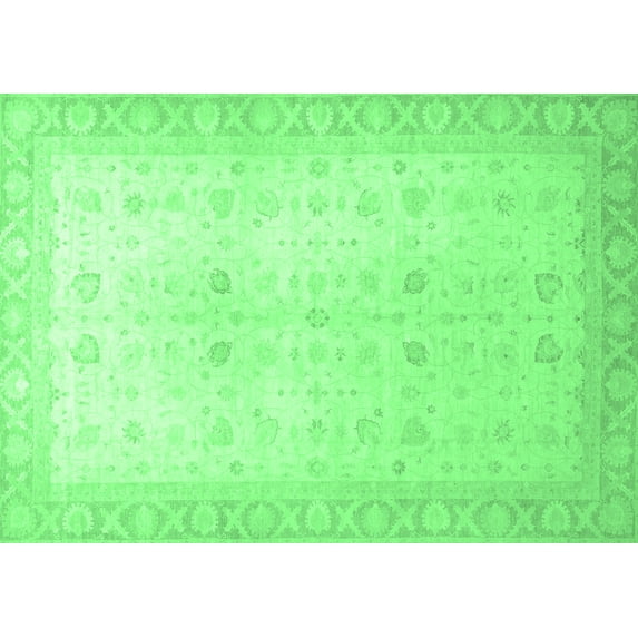 Ahgly Company Indoor Rectangle Oriental Emerald Green Traditional Area Rugs, 2' x 5'