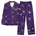 thumbnail image 5 of Enjoytime Halloween Pajamas for Women Set Fall Winter Lapel Long Sleeve Tops Loose Pants Vintage Printed Loungewear Trendy Casual Soft Sleepwear, 5 of 7