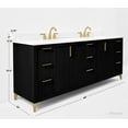 thumbnail image 2 of Turlington 84 in. Bath Vanity in Black Oak with White Quartz Top and Undermount, 2 of 7