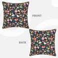 thumbnail image 3 of Fotbe Autumn Fox Owl Pattern Velvet Decorative Throw Pillow Covers with Elegant Piping, Soft Plush Cushion Cover for Sofa, Bed, Car, Office-16"x16", 3 of 8