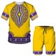 thumbnail image 3 of Traje con estampado digital 3D de pueblos indígenas africanos de estilo retro, camiseta y pantalones cortos de hip hop, chándal masculino/femenino, top de verano, 3 of 5
