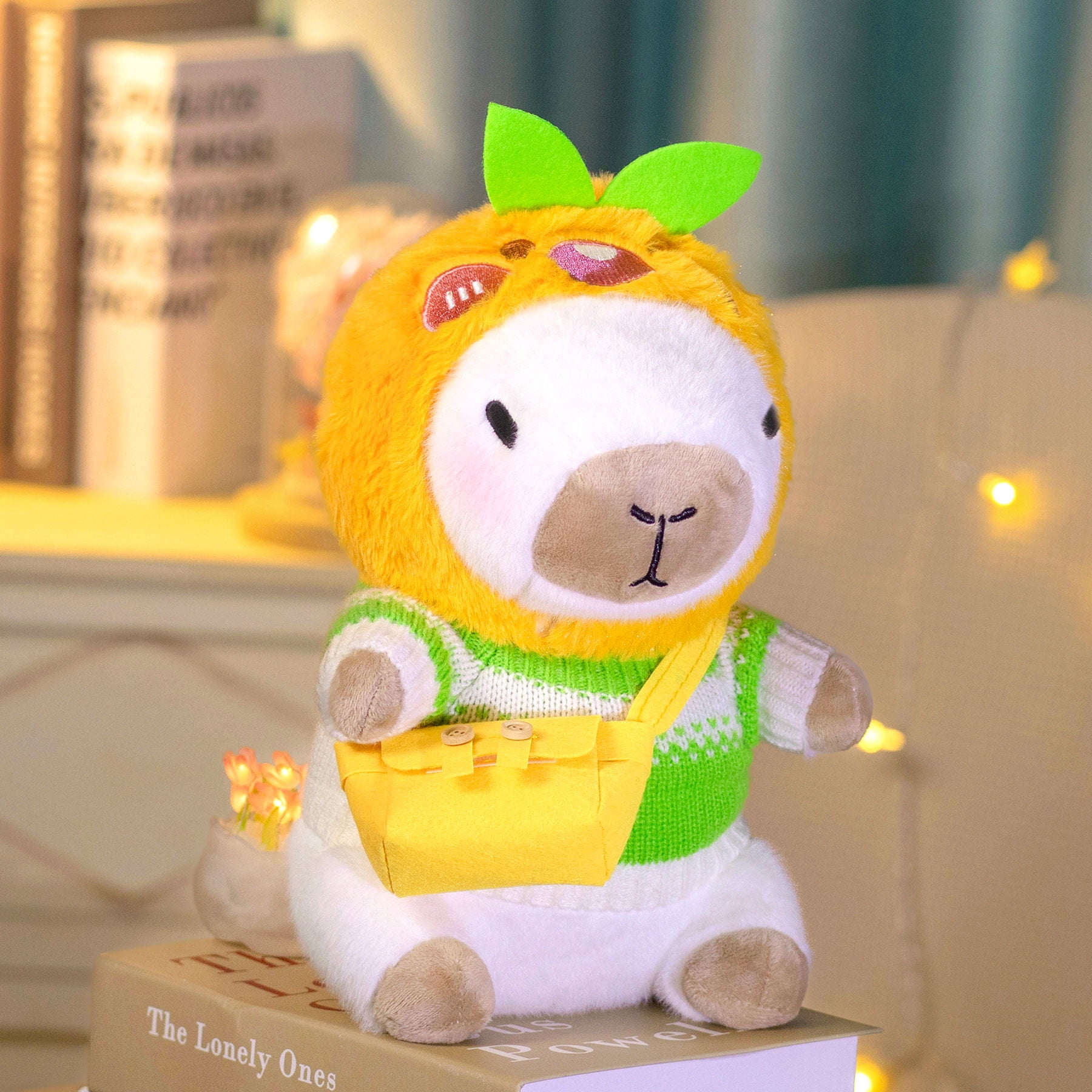 10.4 in/26.5 Cm Capybara Plush Stuffed Animal, Soft Plush Toy with Easter & Spring Outfit, Cute Gift for Easter Basket, Home Decor & Collectible