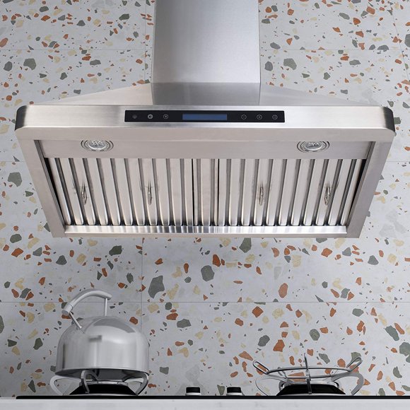 Home Beyond 30 Inches 600 CFM Stainless Steel Under Cabinet Range Hood with Heat Sensor, 4 Speed Touch Control