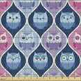 thumbnail image 2 of Ambesonne Animal Fabric by the Yard Upholstery, Vertical Sleeping Owls, 1 Yard, Pink Purple Blue, 2 of 5