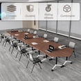 thumbnail image 4 of 8Pack Conference Table,White 47.2in Folding Conference Table,Rolling Flip Top Conference Room Tables for Office, 4 of 7