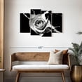 thumbnail image 3 of Elephant Stock Rose Splash Wall Art - Horizontal Multi Panel Canvas - Living Room Wall Decor - Floral And Botanical Multi Panel - Black And Gray Decor - 43" x 27", 3 of 8