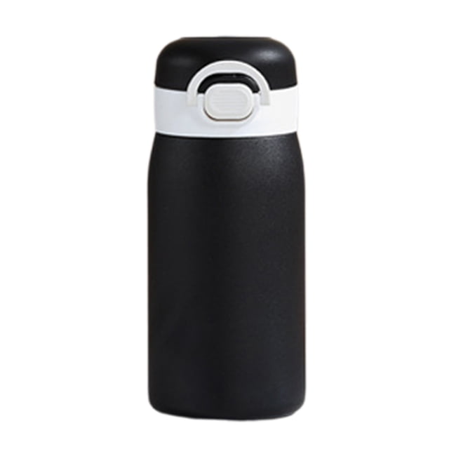 Bouteille d'Eau en Acier Inoxydable 360 ml avec Couvercle Rabattable et Option Paille Gobelet Portable à Double Paroi Isolé pour Étudiants
