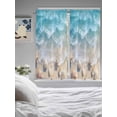 thumbnail image 4 of Summer Beach Kitchen Curtain 84 Inch Length, Ocean Blue Star Shell Sea Waves Small Short Cafe Tiers Curtains Drape, 2 Panel Coastal Beachy Window Treatment Rod Pocket Drapery Panels Curtains 52x84, 4 of 6