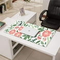 thumbnail image 3 of Pink Flowers and Leaves Desk Mouse Pad Pad Mouse Waterproof Washable for Office Home Work Gaming Table Tables Mouse Pad Rubber Base Mousepad with Stitched Edges 35.4x15.7inches, 3 of 7