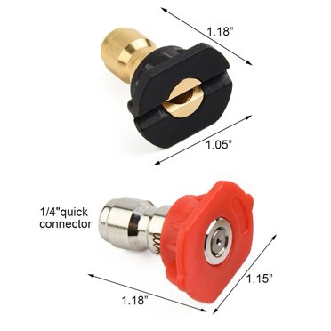 5-Pack 1/4" Quick Connect Pressure Washer Spray Nozzle Tips - 4000PSI Max