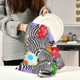 thumbnail image 3 of Funny Zebra Kitchen Tea Towels Set of 1 Absorbent Hand Dish Towels, Colorful Easter Eggs Dishcloths Lint-Free 18x28 Inch Fast Drying for Cooking Baking Home Clean, 3 of 7