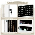 thumbnail image 3 of Modern Jewelry Armoire for Women, 53.5” Full Length Mirror & 12 LEDs, Wall/Door Mounted Organizer with Large Storage, White, 3 of 5