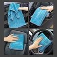 thumbnail image 4 of Chamois Leather + Coral Fleece Car Drying Towel Shammy Cleaning Cloth Absorbent, 4 of 6