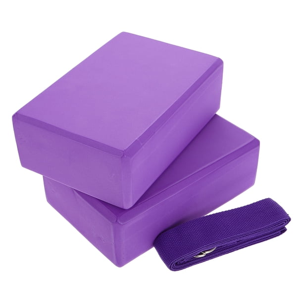 Juego de 3 bloques de yoga con correa de espuma EVA y correa para principiantes para apoyar y mejorar las posturas y la flexibilidad