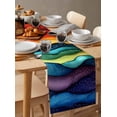 thumbnail image 2 of Table Runner Abstract Rainbow Wave Table Decoration for Kitchen Dinning Colorful Stripes Table Decoration for Indoor Outdoor Party Wedding Decor 13x90inch, 2 of 7
