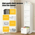 thumbnail image 5 of AUHUP 5 Drawer Metal File Cabinet with Lock, White Vertical Filing Storage Cabinet for Home Office, 5 of 10