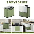 thumbnail image 3 of 1.3 Gallon Trash Can, Stainless Steel Kitchen Garbage Bin with Inner Bucket and Charcoal Filter for Kitchen Bedroom Office - Green, 3 of 6