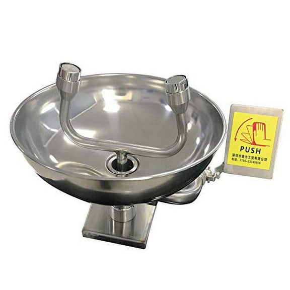 304 Stainless Steel Emergency Wall Mounted Eyewash Station Double mouth 12-18L