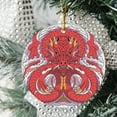 thumbnail image 2 of Asian Chinese Japanese Red Dragon Christmas Ornament Xmas 2025, Custom Name Ceramic Ornament, Dragon Lover Gifts for Men Women, Xmas Tree Hanging Decoration, 2 of 5
