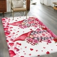 thumbnail image 2 of 3'x5' Rug for Living Room Bedroom, Valentine's Day Washable Area Rugs Non-Slip Carpet Mats, Pink Love Gnomes Roses Romantic White Indoor Low Pile Area Rug Runner for Kitchen, Mudroom, 2 of 8