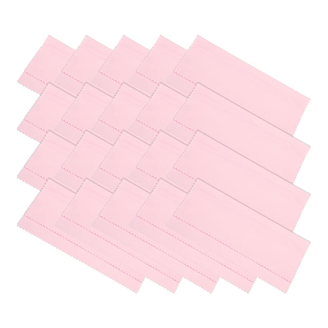 Unique Bargains Microfiber Cleaning Cloth 6' x 6' Soft for Camera Lens, Pink 20 Pack