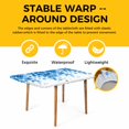 thumbnail image 4 of Blue Gradient Table Cloths for 6 Foot Rectangle Tables, Abstract Polka Dots Vintage Modern Art Patio Waterproof Elastic Fitted Tablecloths, Washable Rectangular Table Cover for Camping, 4 of 8