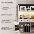 thumbnail image 5 of AENKYO 71" Farmhouse Pantry Bar Cabinet with Internal Storage Rack,Kitchen Cabinet with Hutch,Sliding Door,Power Outlet,Pegboard,Wine & Glasses Rack,3 Drawers,for Kitchen-White Oak, 5 of 11